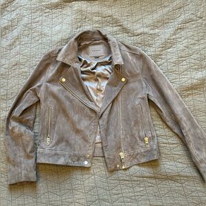 Blank NYC genuine suede gray leather jacket